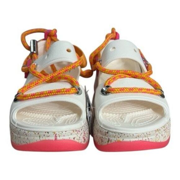 Crocs Hiker Xscape Festival Platform Sandals White Pink Women Size 6 Open Toe - Picture 3 of 14